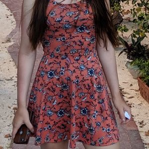 Orange floral dress